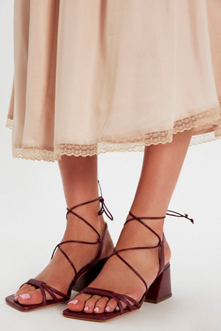 Love Letter Wrap Heels by Vicenza at Free People in Red, Size: US 7