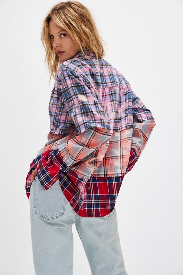 OneTeaspoon Distressed Mixed Flannel Shirt #1