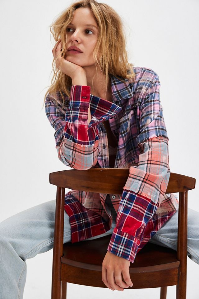 OneTeaspoon Distressed Mixed Flannel Shirt #3