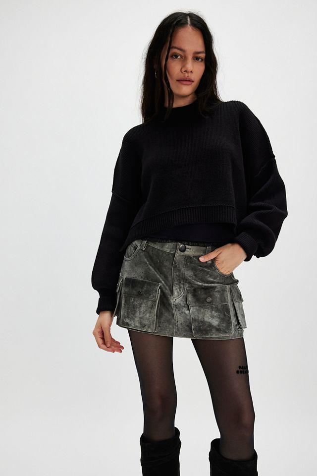 OneTeaspoon Sloane Leather Cargo Mini Skirt #2