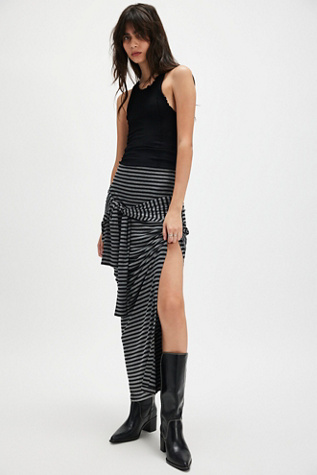 Norma Kamali All One Striped Skirt