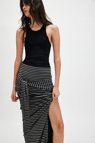 Norma Kamali All One Striped Skirt