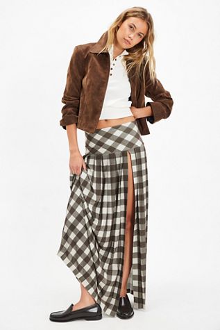 Norma Kamali Pleated Long Skirt With Slit