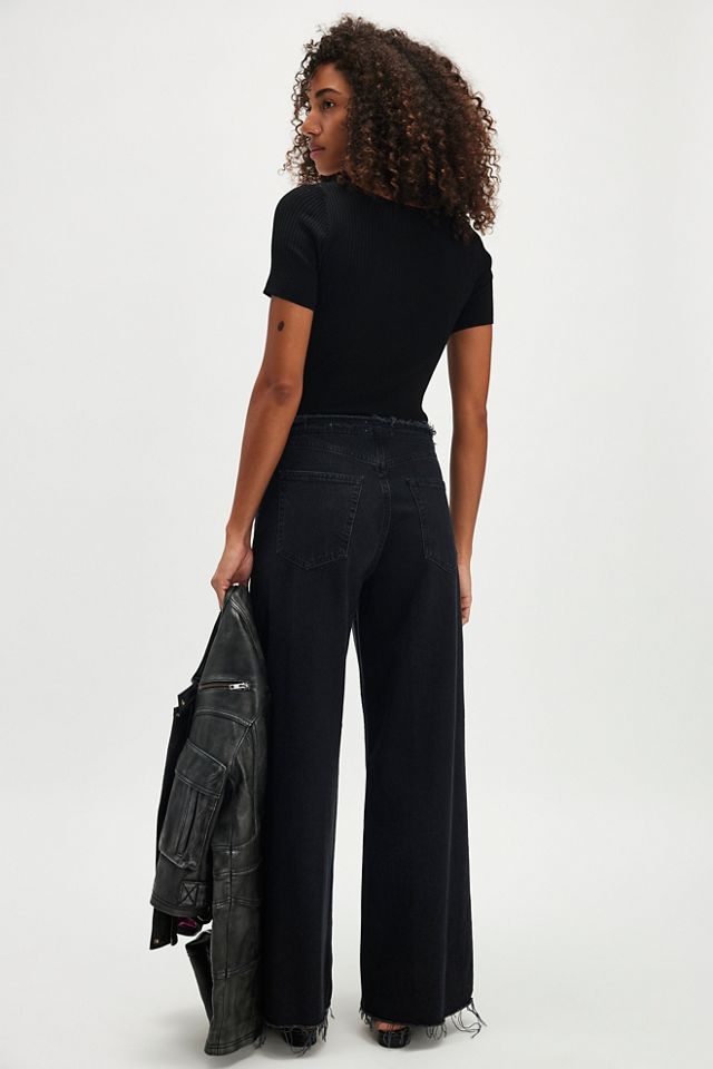 FRAME Le Low Cut Baggy Wide-Leg Jeans | Free People