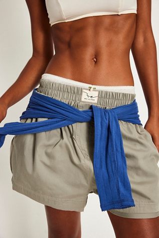 We The Free Day To Day Solid Boxers At Free People In Laurel Oak, Size: Medium