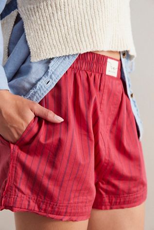 We The Free Day To Day Striped Boxers at Free People in Red, Size: L