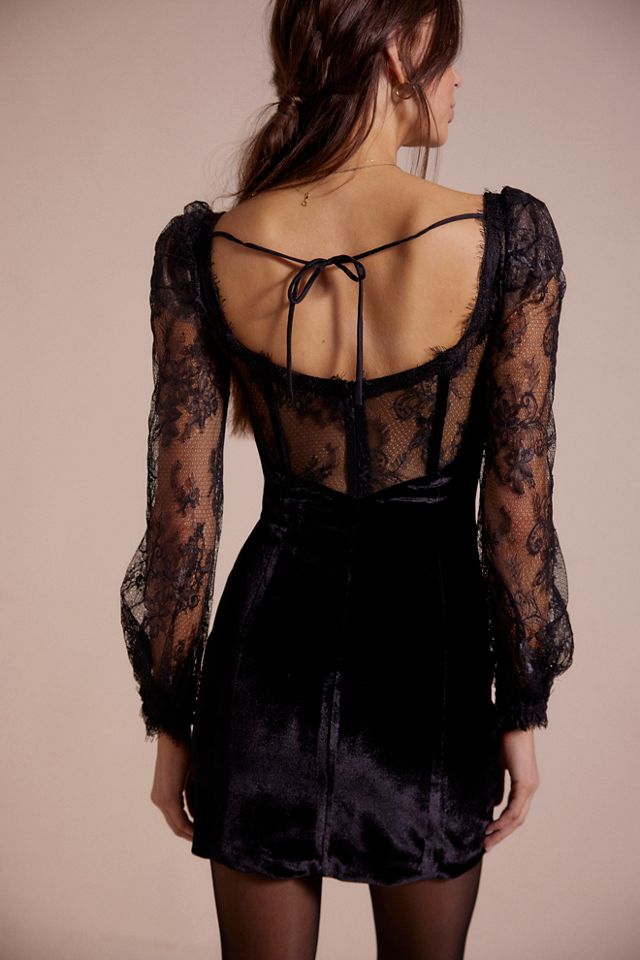 PatBo Lace Velvet Mini Dress | Free People UK