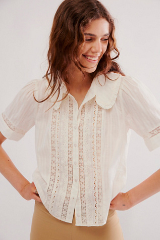 Miss Me Lace Top at Free People in Ivory Combo, Size: Small