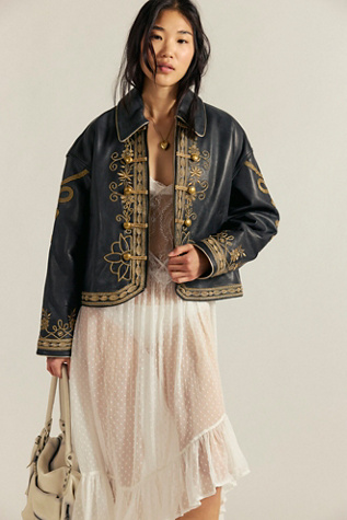 Veste en cuir Lana We The Free en Black, pour femme chez Free People