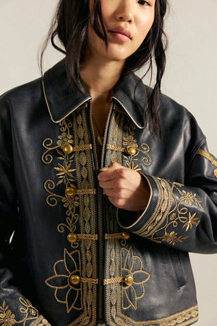 We The Free Lana Leather Band Jacket