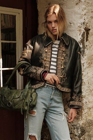 90s Vintage Vanson Cropped Biker Leather Jacket Selected By