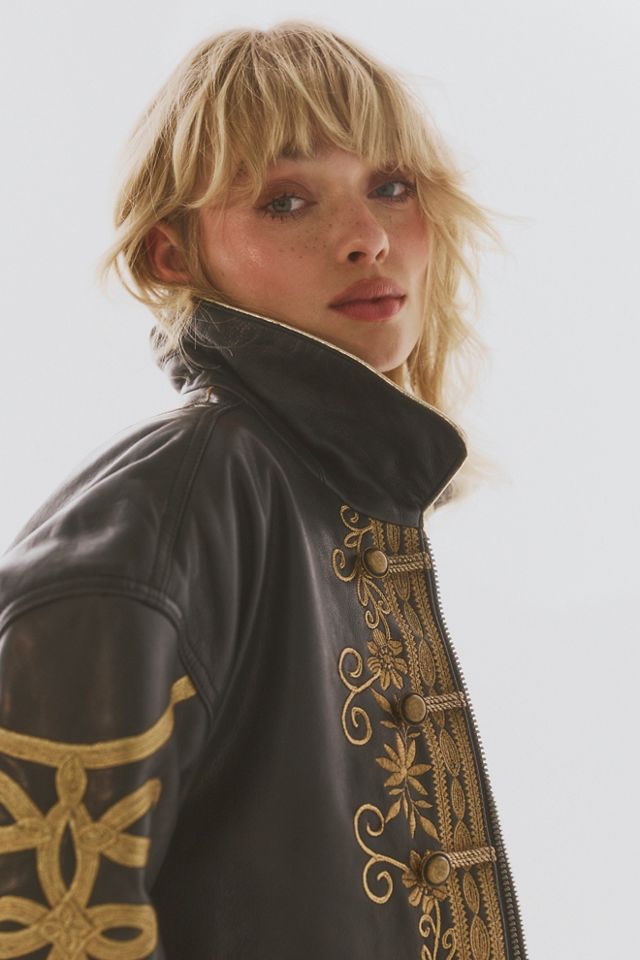 We The Free Lana Leather Band Jacket #8