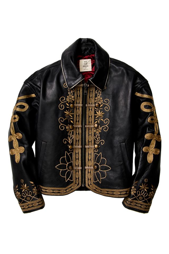 We The Free Lana Leather Band Jacket #10