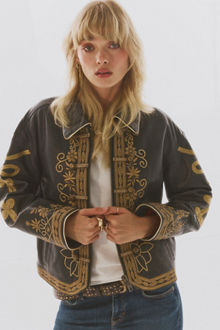 We The Free Lana Leather Band Jacket