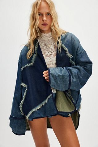 OneTeaspoon Memphis Star Denim Jacket at Free People in Dark Star Denim, Size: Medium