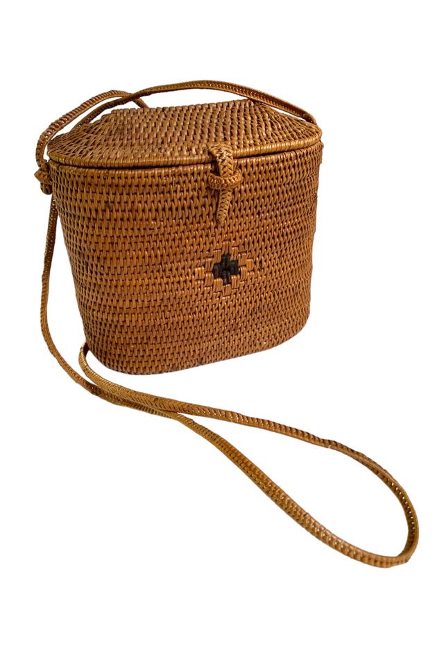 Vintage 1980s Woven Basket Crossbody Bag Selected by SharpLilTeeth