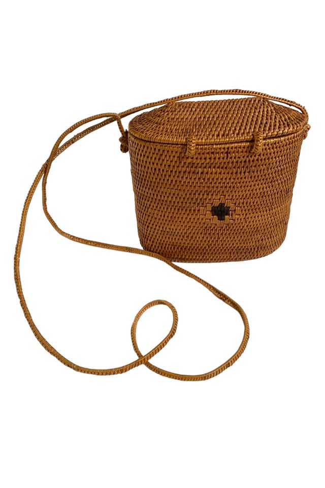 Vintage 1980s Woven Basket Crossbody Bag Selected by SharpLilTeeth #2