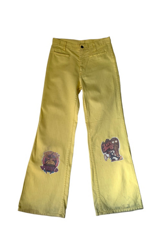 Vintage 1970s Yellow Flare Leg Bell Bottoms Selected by SharpLilTeeth