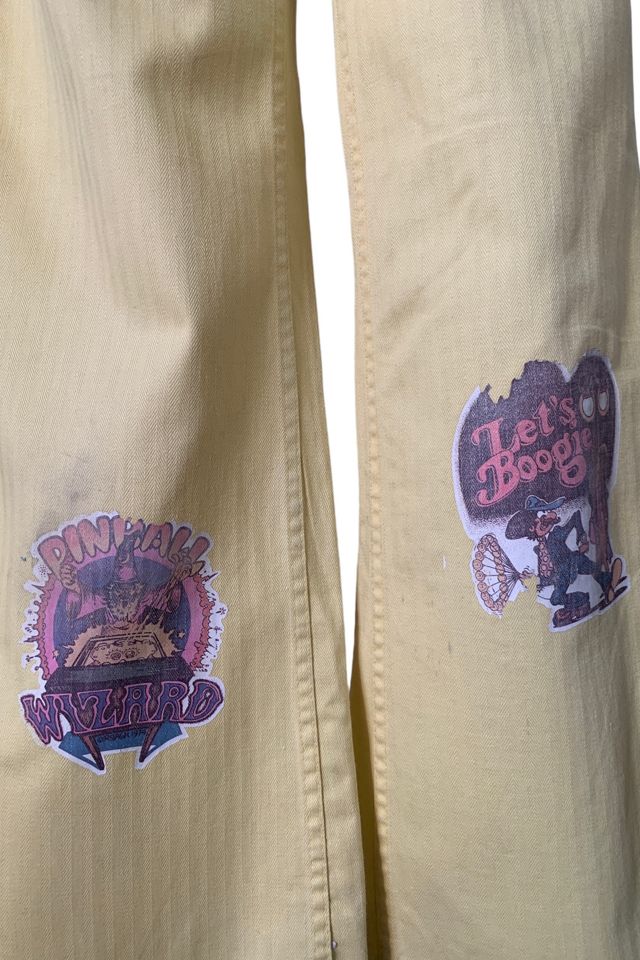 Vintage 1970s Yellow Flare Leg Bell Bottoms Selected by SharpLilTeeth #2