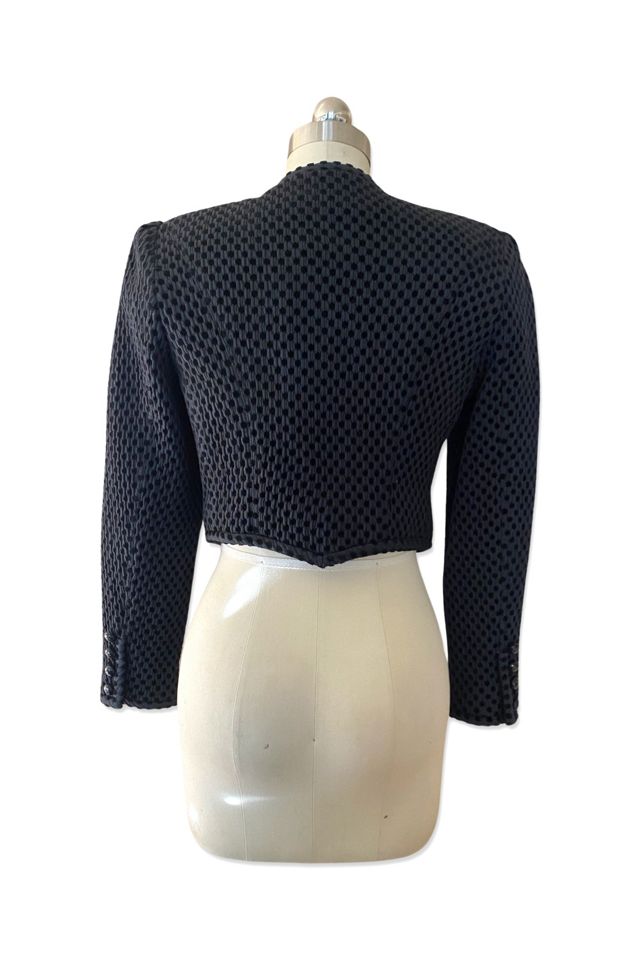 1980s Ungaro Velvet Flocked Bolero Jacket Selected By Ritual Vintage #1