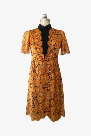 1980s Fiery Lace Illusion Dress Selected By Ritual Vintage