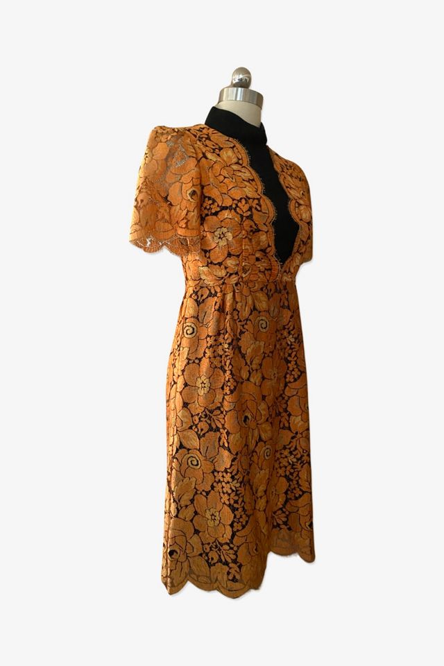 1980s Fiery Lace Illusion Dress Selected By Ritual Vintage #1