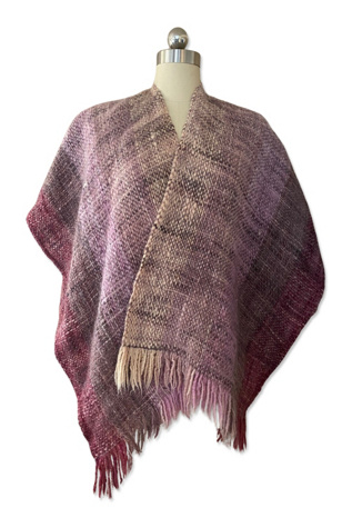 1980s Artisan Hand Woven Ombrè Shawl Poncho Selected By Ritual Vintage