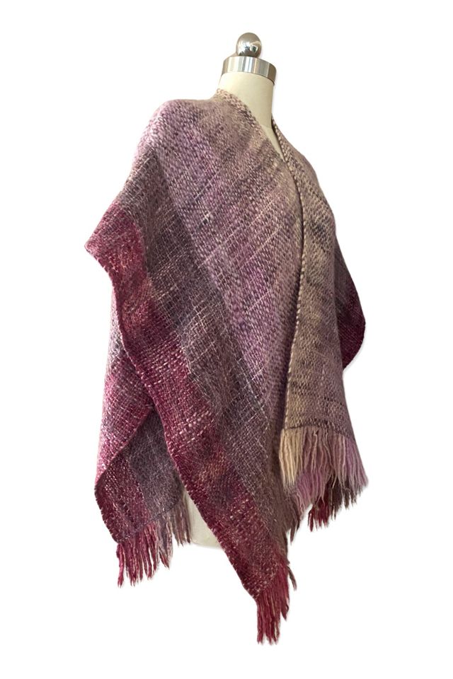 1980s Artisan Hand Woven Ombrè Shawl Poncho Selected By Ritual Vintage #1