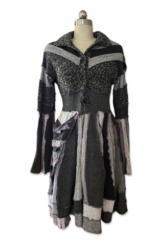 1990s Spliced Patchwork Knit Hooded Jacket Selected By Ritual Vintage