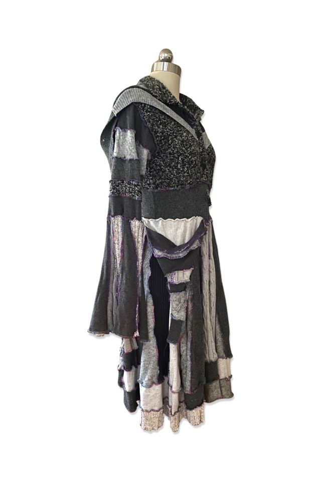 1990s Spliced Patchwork Knit Hooded Jacket Selected By Ritual Vintage #1
