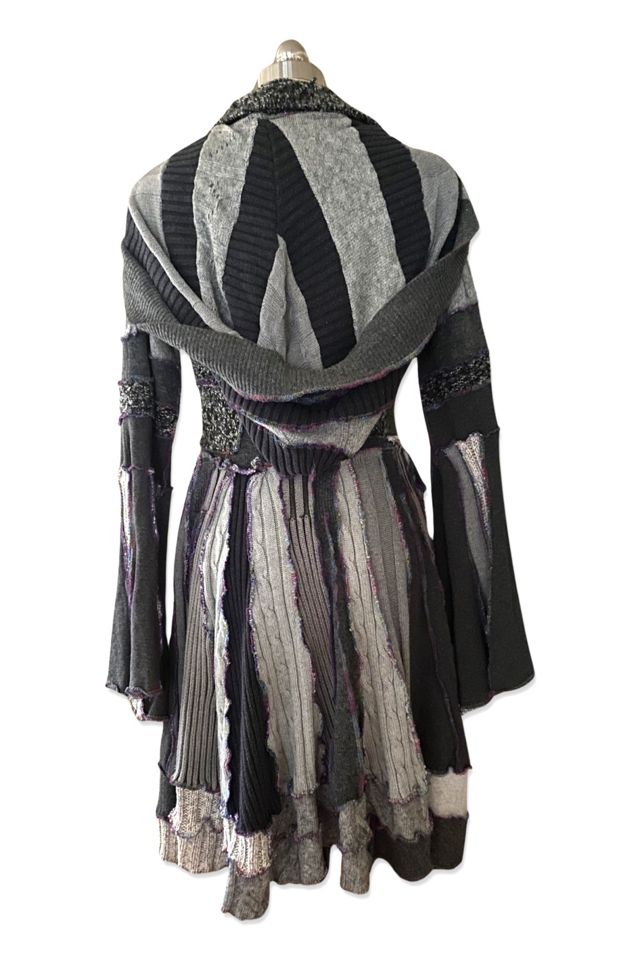 1990s Spliced Patchwork Knit Hooded Jacket Selected By Ritual Vintage #2