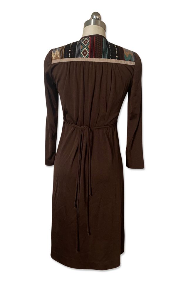 1970s Chocolate Poly Applique Midi Dress Selected By Ritual Vintage #2