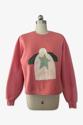 1990s Artisan Quilt Applique Sweatshirt Selected By Ritual Vintage