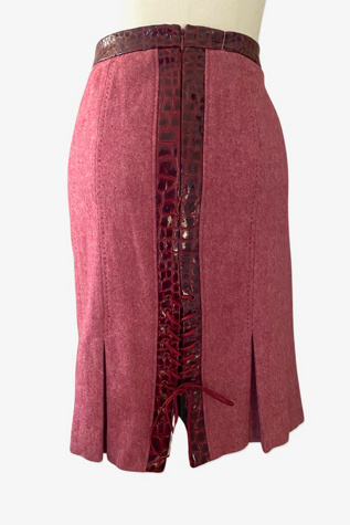 Y2K Corset Laced Wool Pencil Skirt Selected By Ritual Vintage