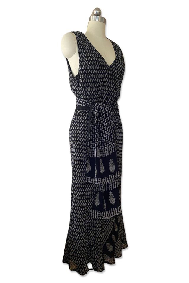 1990s Beaded Scarf Print Midi Dress Selected By Ritual Vintage #1