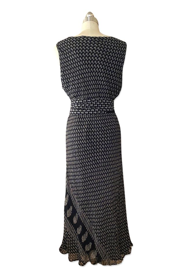 1990s Beaded Scarf Print Midi Dress Selected By Ritual Vintage #2