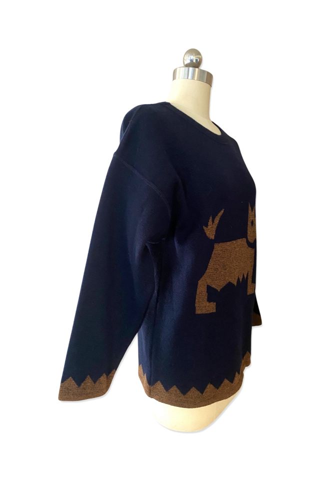 1990s Rodier Scotty Dog Print Sweater Selected By Ritual Vintage #1