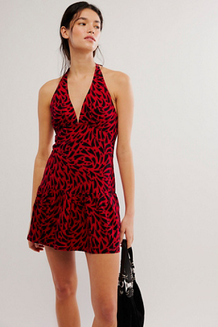 Cecil Mini Dress at Free People in Red Black Combo, Size: XL