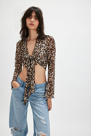 OneTeaspoon Leopard Mesh Wrap Top