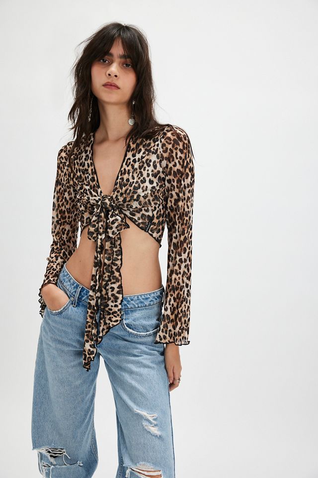 OneTeaspoon Leopard Mesh Wrap Top #2