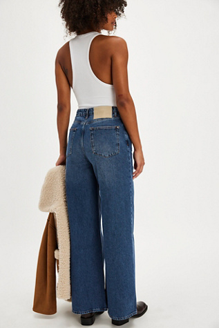 OneTeaspoon Love Machines Super Wide-Leg Jeans At Free People In Blue Thunder, Size: 28