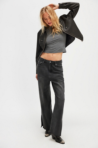 OneTeaspoon Straight-Leg Billie Jeans At Free People In Black, Size: 28