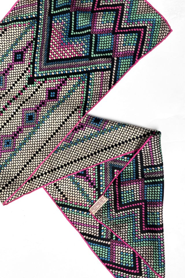 Vintage Givenchy Pixel Print Silk Scarf Selected by MARMALADE #2