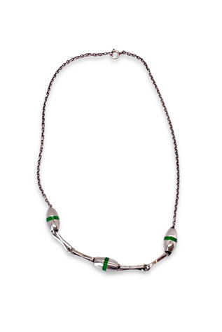 Vintage 70s Sterling Enamel Chain Necklace Selected by MARMALADE