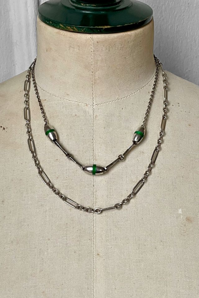 Vintage 70s Sterling Enamel Chain Necklace Selected by MARMALADE #1