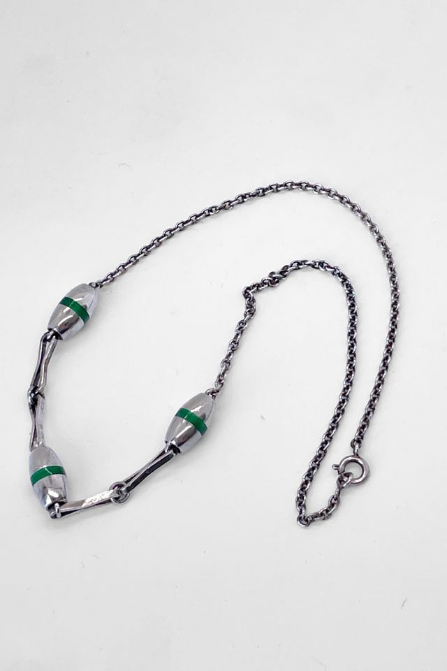 Vintage 70s Sterling Enamel Chain Necklace Selected by MARMALADE #2