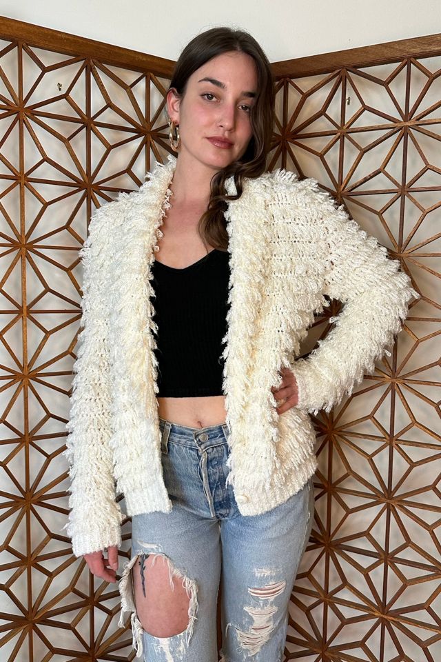 Vintage Shaggy Fringe Cardigan Sweater Selected by Picky Jane Free People