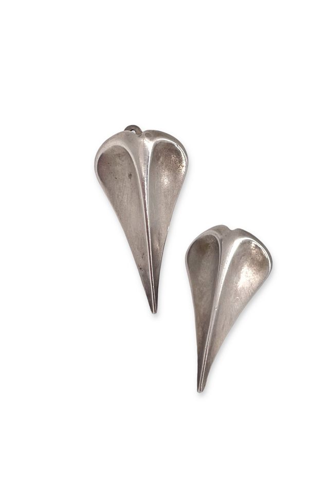80s Modernist Signed Sterling Silver Clip Earrings Selected by MARMALADE #3