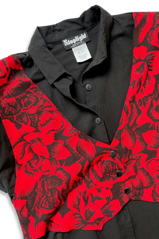 Vintage 80s All-In-One FLoral Vest Shirt Selected by MARMALADE #1