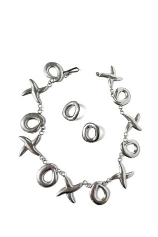 X O Sterling Silver Necklace and Earring Set Selected by MARMALADE